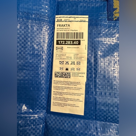 (Set of 5) NEW Ikea FRAKTA Shopping bag, large, blue - Picture 10 of 10